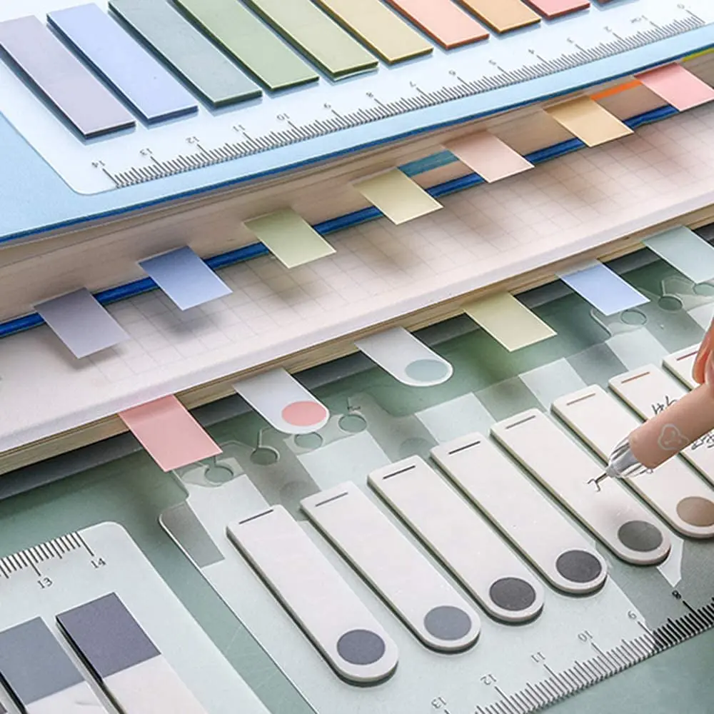 Transparent Sticky Note Pads Waterproof Self-Adhesive Memo Removable N Times Sticky tabs Annotation Page Markers Tabs morandi