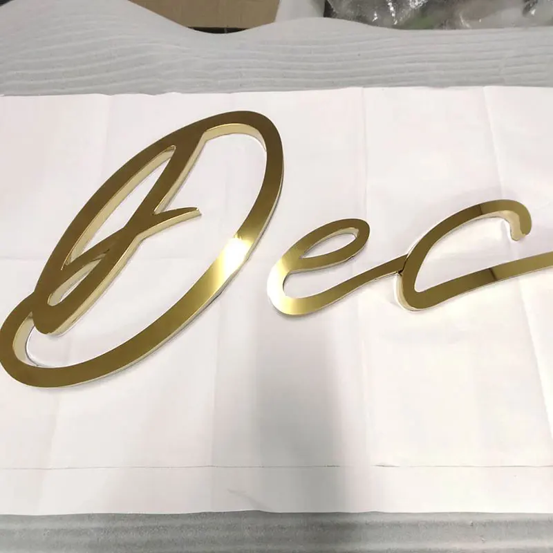 Пользовательские 3D буквы из нержавеющей стали внутренняя стена Металлический канал буква