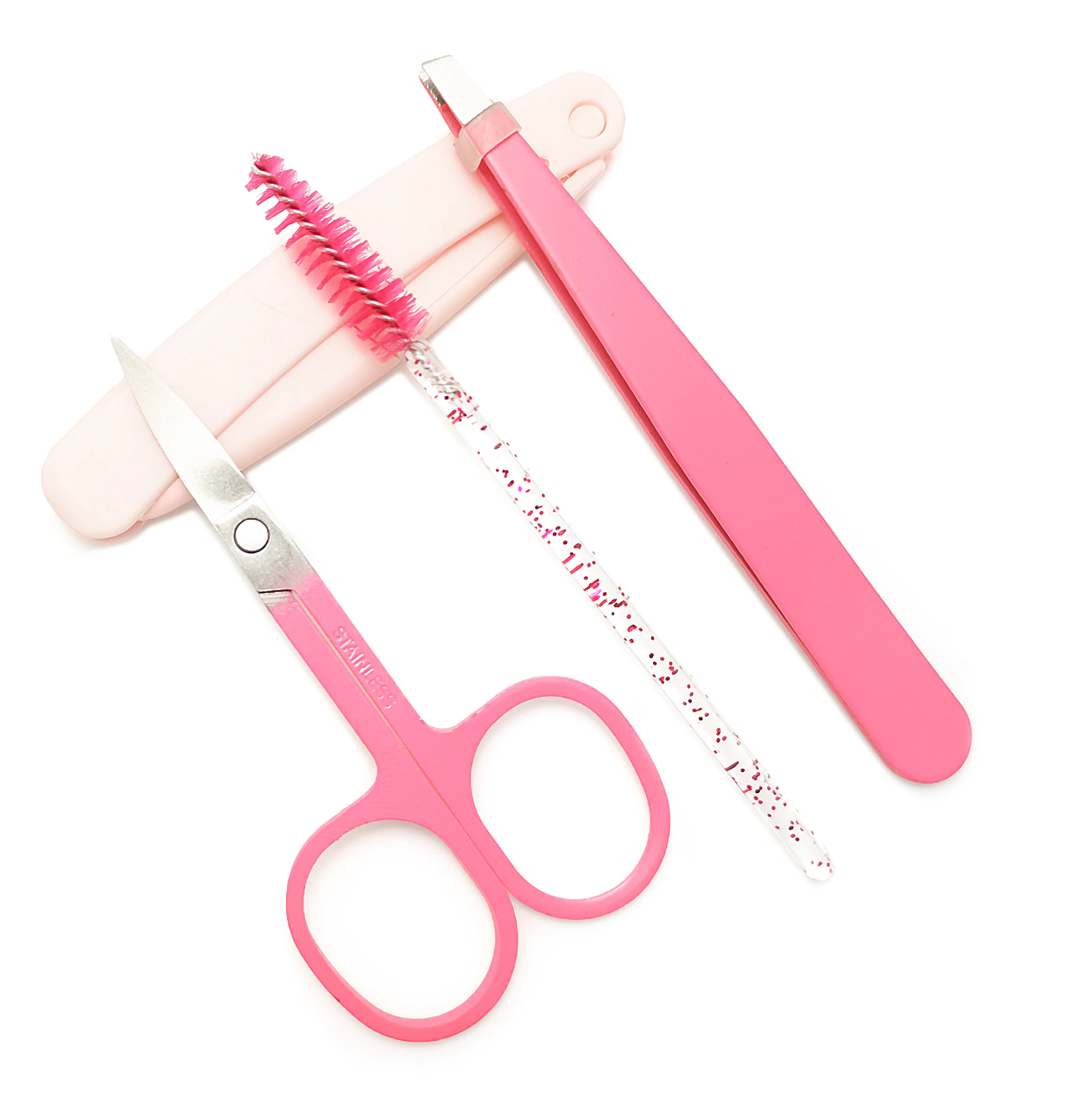 Wholesale Eyebrow Razor Lashes Brush Eyebrow Tweezers Scissors 4 PCS Eyebrow Trimming Kit