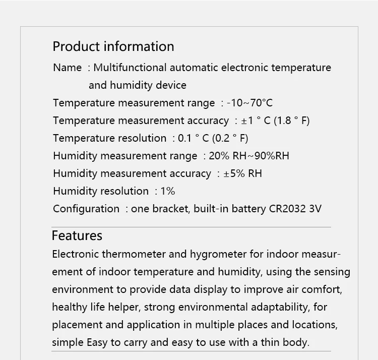 multifunction household hygrothermograph thermometer monitor humidity monitor digital hygrometer