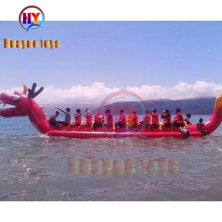 12 seats inflatable dragon banana boat for team building event, inflatable water dragon boat for sale