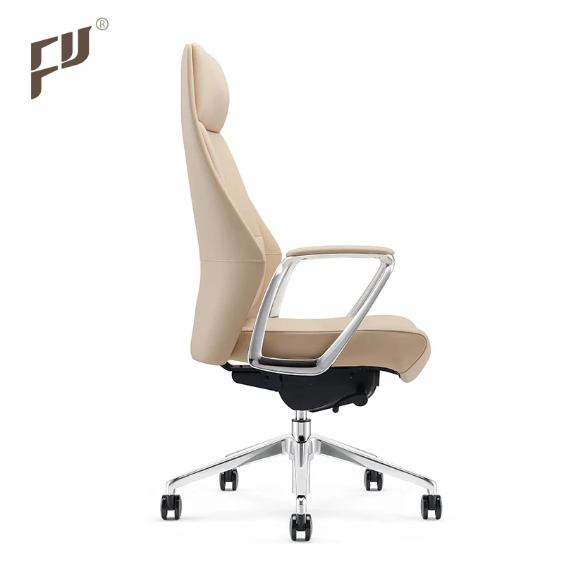 Современный эргономичный поворотный офисный стул FURICCO из натуральной кожи с высокой спинкой в американском стиле