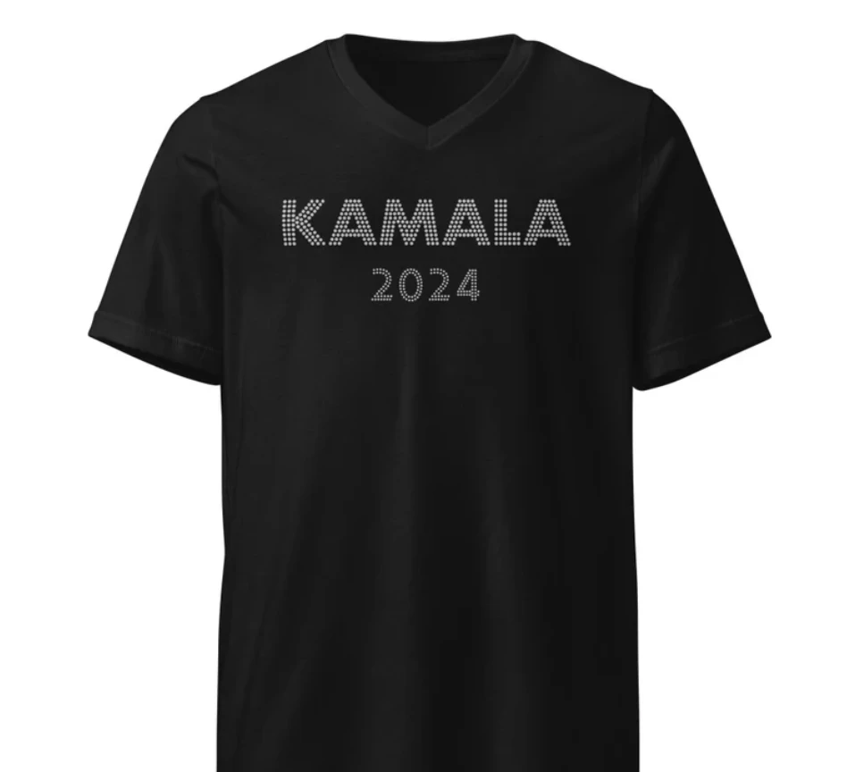 Dgtopaz wholesale factory Kamala Harris 2024 rhinestone heat transfers ready to press motif