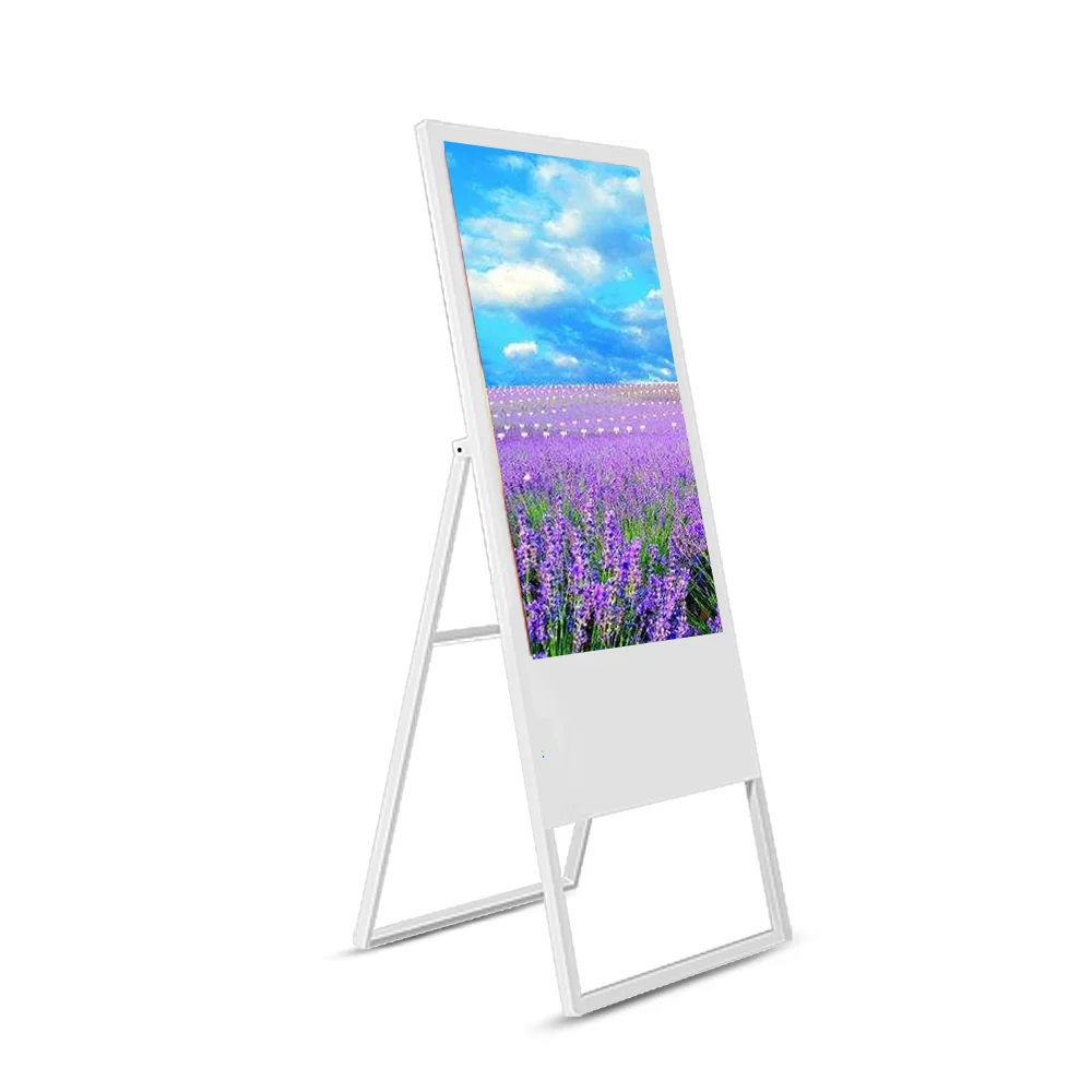 
43 inch floor stand folded capacitive touch screen TV android digital sgnage and display advertising players 