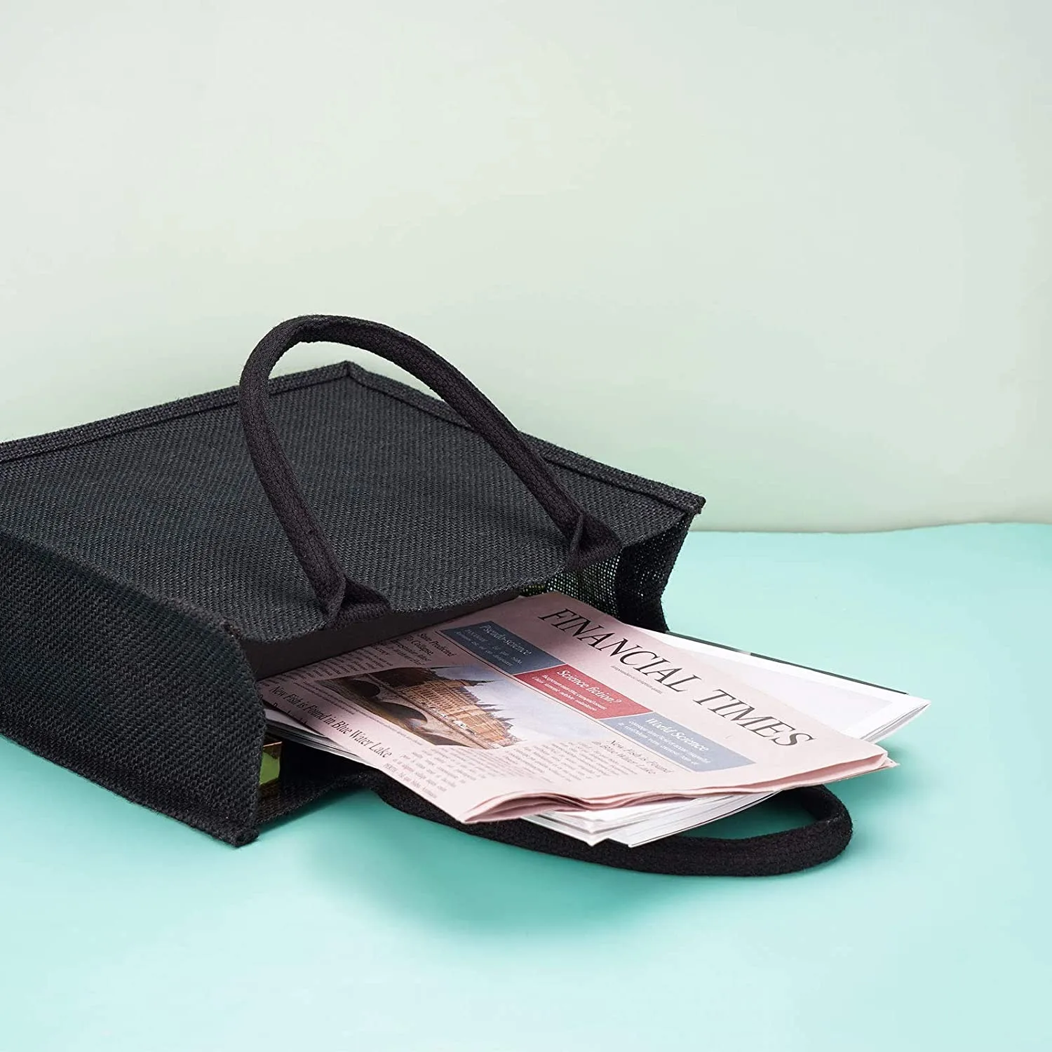 OEM/ODM Factory Promotional Black Custom Printing Logo Wholesale Beach Burlap Women Tote Jute Shopping Bag With Soft Handle