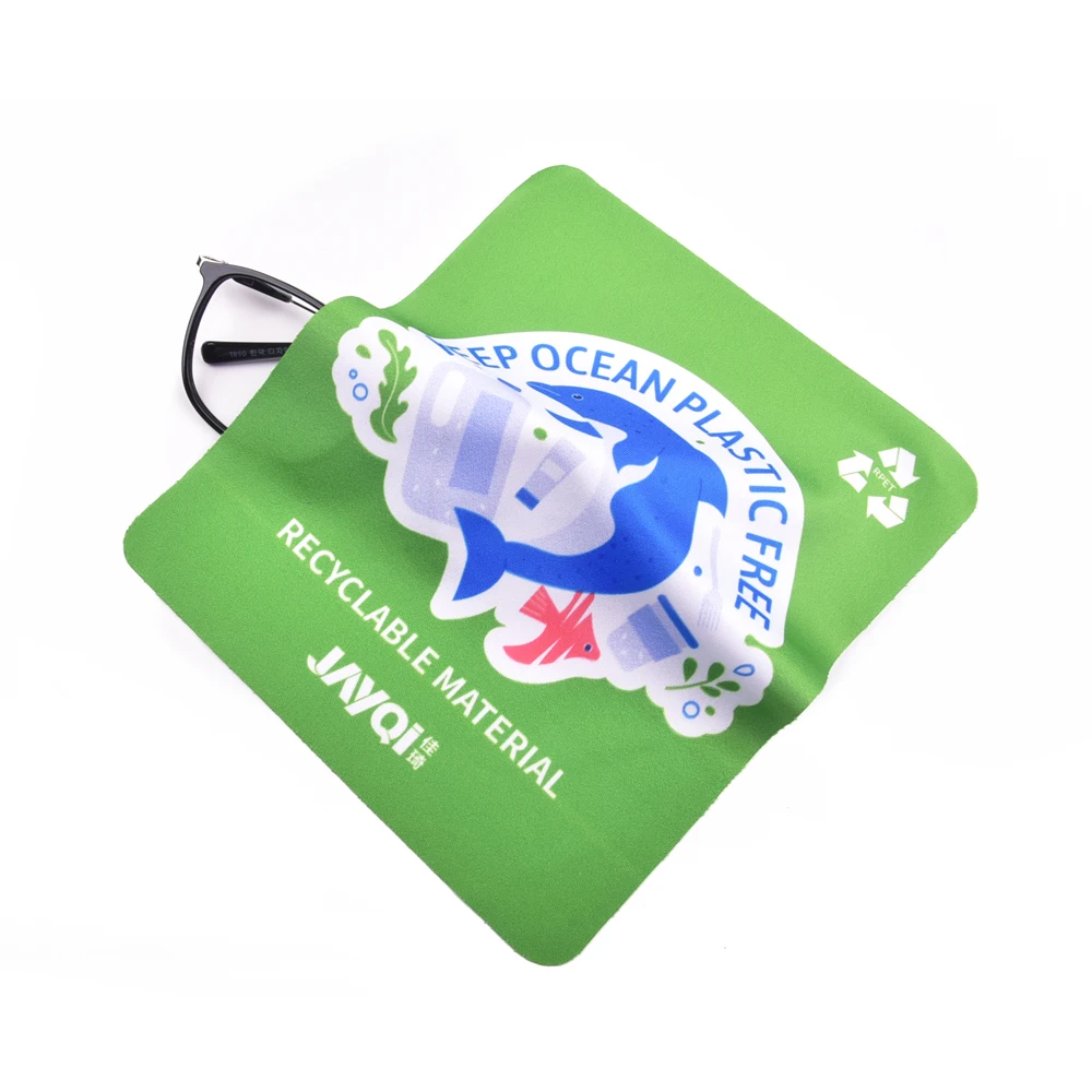 JAYQI Customize Microfiber RPET Eye Glasses Wiping Cloth Glasses Pouch And Cleaning Cloth
