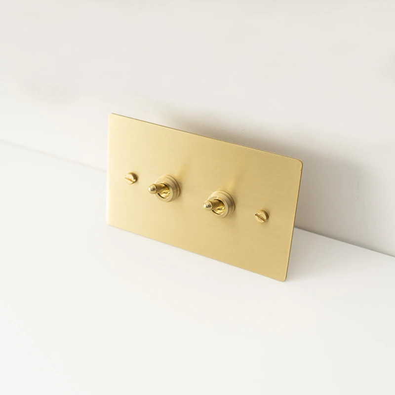 Gloden Brass Toggle Switch CE 220V US Standard Home Bar Hotel Customized Electric Pull Switch 1GANG 2GANG 2WAY 3WAY Dimmer