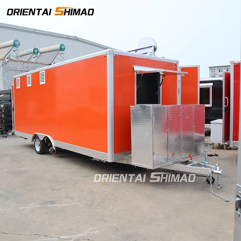 Shimao Oriental Customizable Aluminium Square Food Truck New Condition with DOT Certificate Solar Mobile Coffee Pizza Trailer