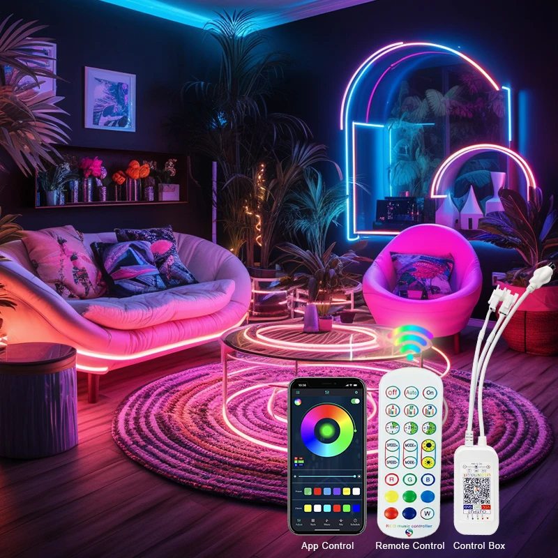 Divatla Factory Wholesale Programmable RGB 12V LED Neon Strip Colorful Light Advertising Display For Shop Decoration Neon Lights