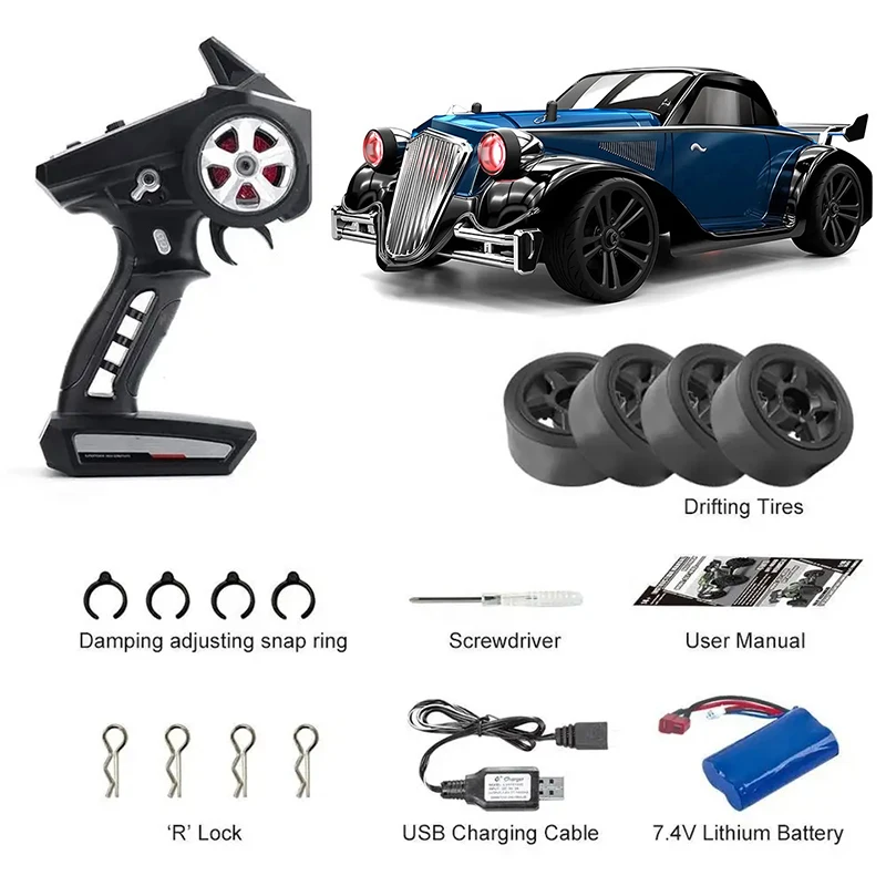 Suchiyu 16302 4WD 4X4 ESP Gyro Drift 2.4G Proportional Led Lights Hard Body Electric RC Vintage Car Hobby Vehicle For Kids