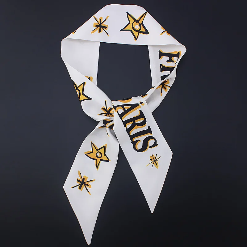 Five-pointed Star Printed Woman Tarot Imitated Silk Hair Band Bag Warps Wristband Scarf