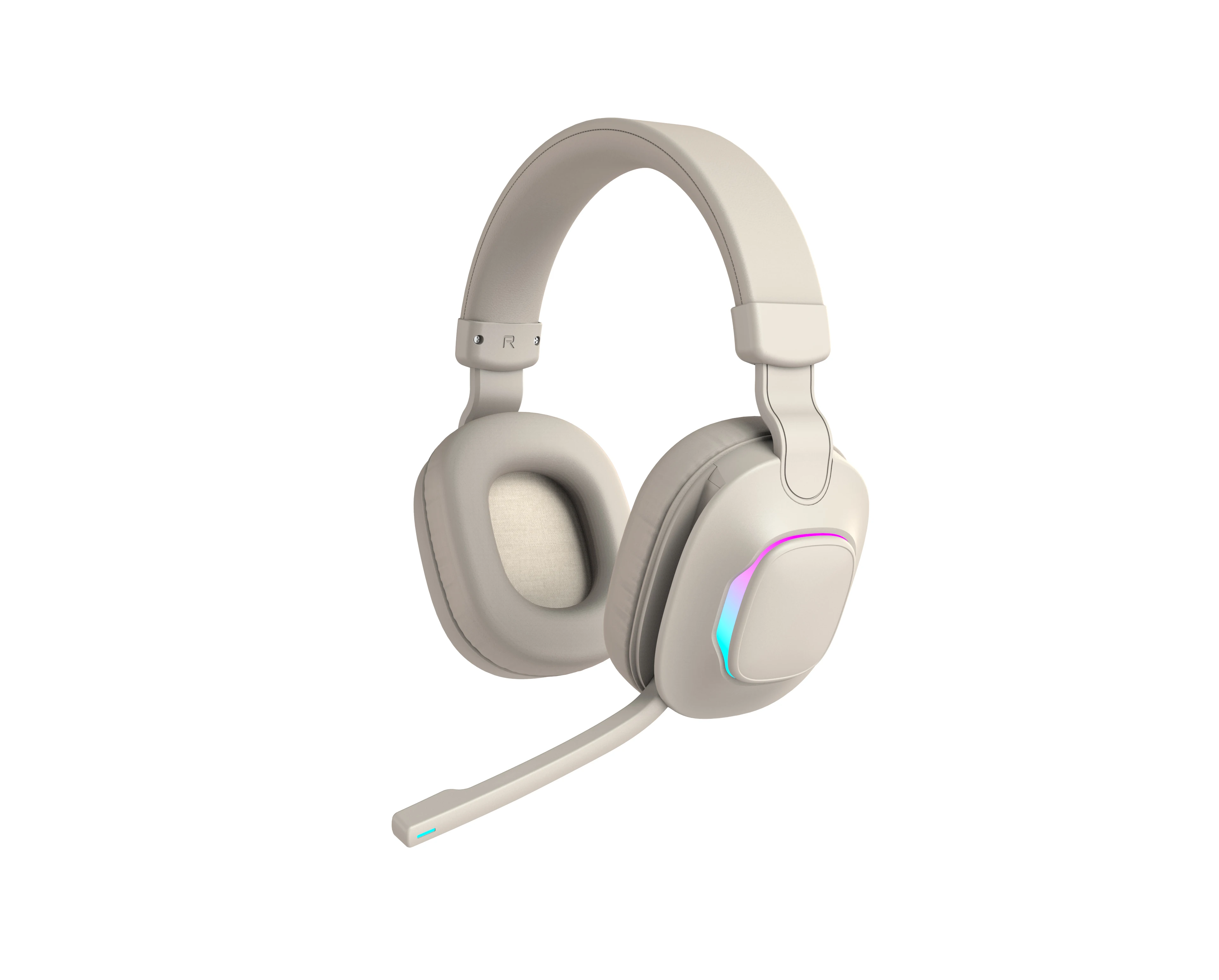 Customized Injection Color Private Design Over-Head Bluetooth Office/Gaming Headset With RGB Light&Dual Mode For 2.4G&Bluetooth