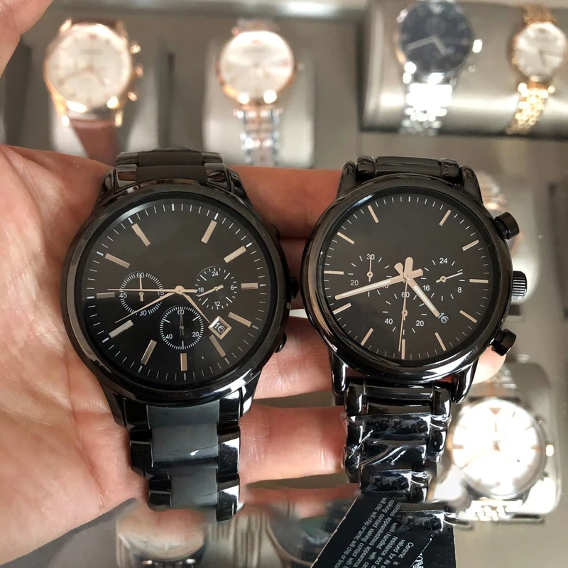 Оптовая продажа тонкие кварцевые наручные часы AR1451 из нержавеющей стали брендовые Роскошные водонепроницаемые