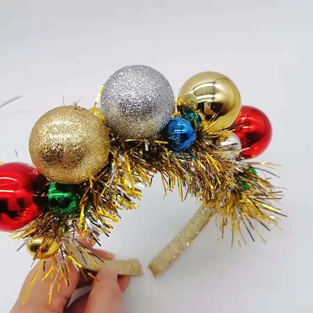 Fashion Sequin Gold Ball Headband Party Gifts Lovely Christmas Hair Band Accessories For Girl