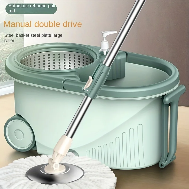 New Design Stainless Steel Telescopic Bathroom floor Wet Dry Handle 360 Rotating Magic Mop Bucket With Wheels