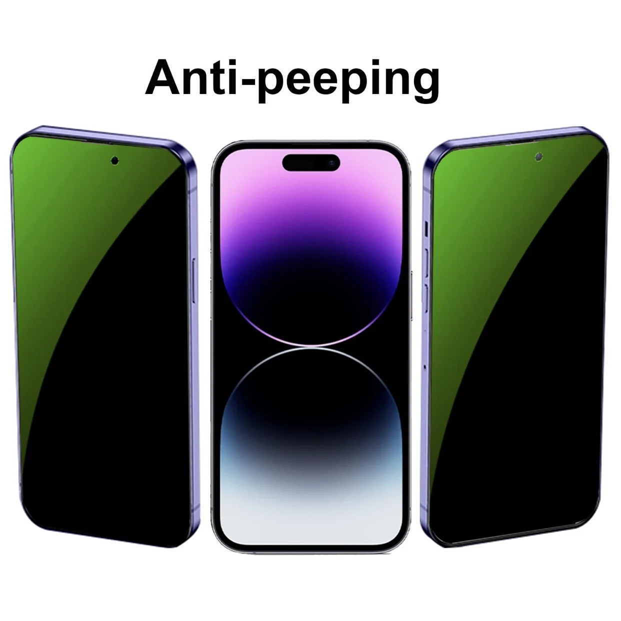 Silk Printing Full Cover 9H Anti Peeping Tempered Glass Film Anti Spy Privacy Screen Protector