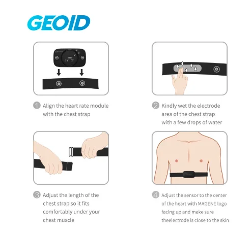 Geoid HS500 Heart Rate Monitor Mover Sensor Waterproof Chest Heart Rate Sensor