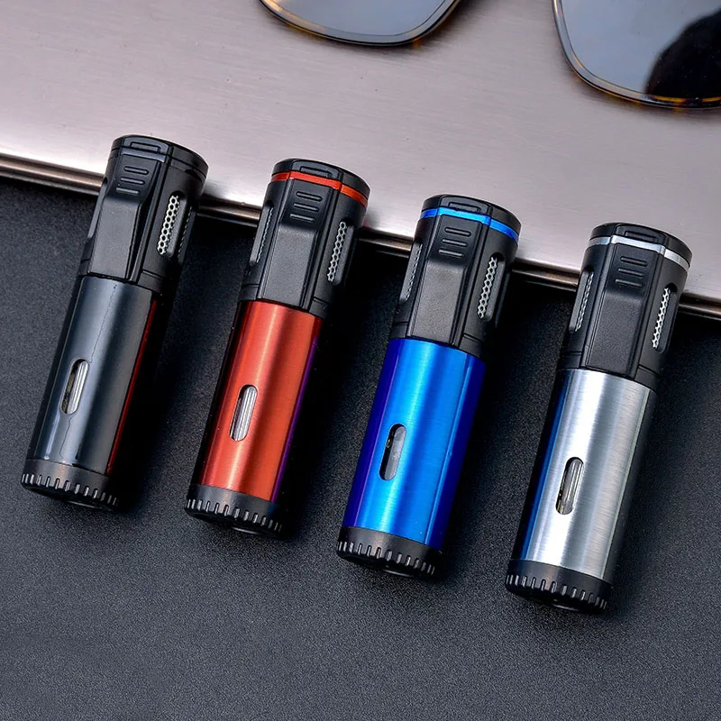 DEBANG cigar lighter customizable Chinese factory wholesale portable Three-fire windproof cigar torch lighter