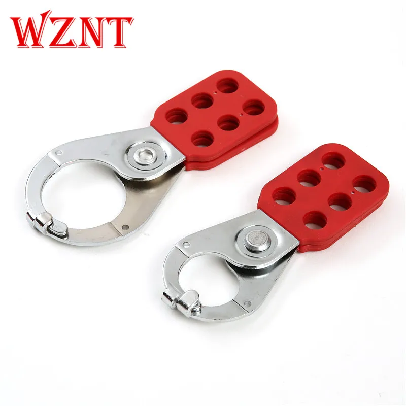 NT-H03 NT-H04 1' 1.5' 25mm 38MM 6hole Red Nylon Insulation Steel Safety Lockout Hasp Locks With Jaw