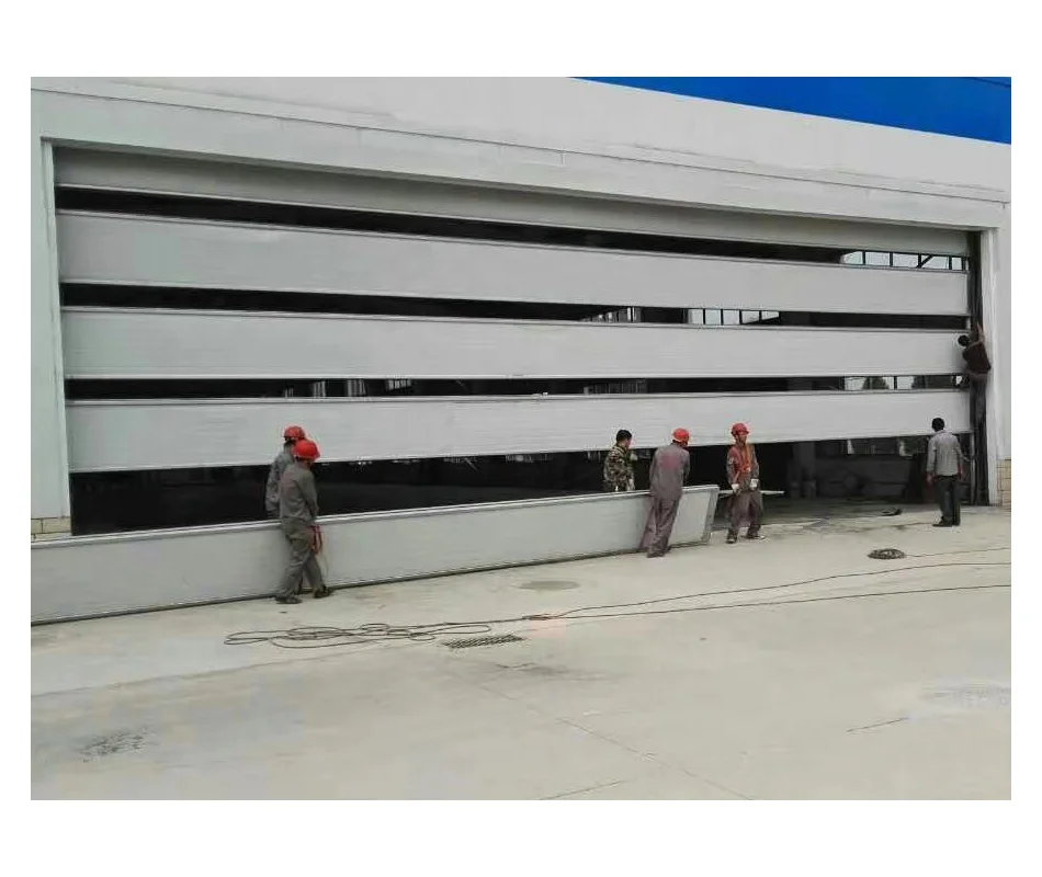 Double PU Foam Panel Sliding Stacking Door with Good Tightness for Manufacturing Plant