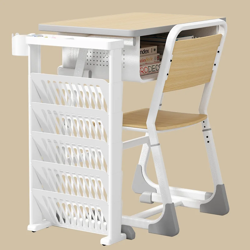 Portable Plastic 5-Tier Book Cart with Wheels, High Capacity Partition Storage, Side Table Organizer for Multiple Scenes