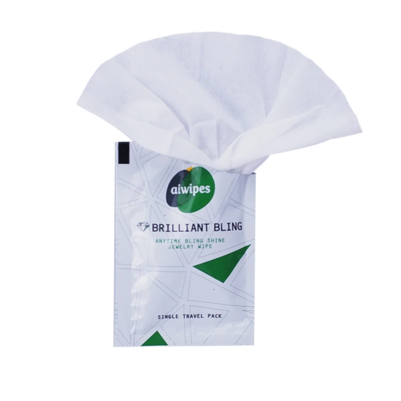 Customization Trendy Private Label Jewelry and silver Polishing Cleaning Nonwoven Cleaning Wet Wipe  With Logo