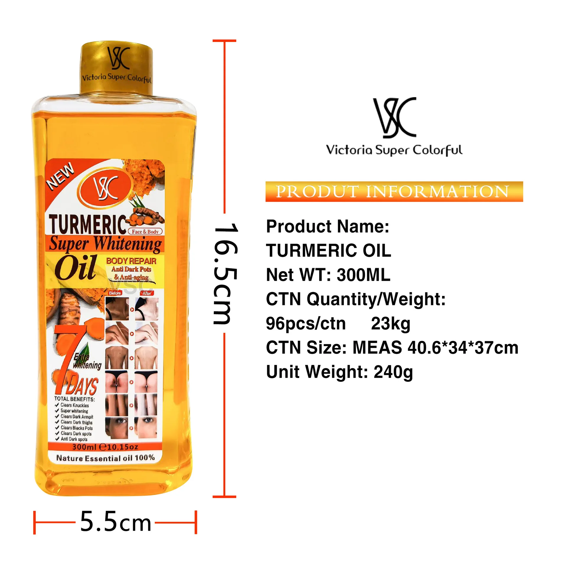 Vitamin C Whitening Skin Carrot Massage Oil Face & Body Brighten Nourishing Anti-aging Spots Wrinkle Skincare Essential Oil