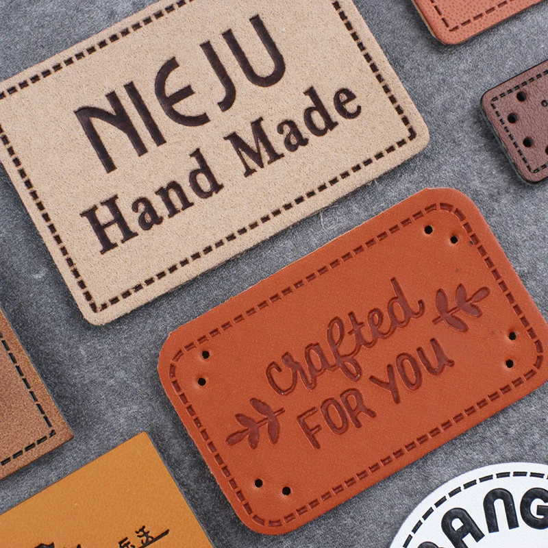 New Arrival Denim Clothes Labels Leather Patch Label Custom Embossed Logo PU Leather Patches For Jeans