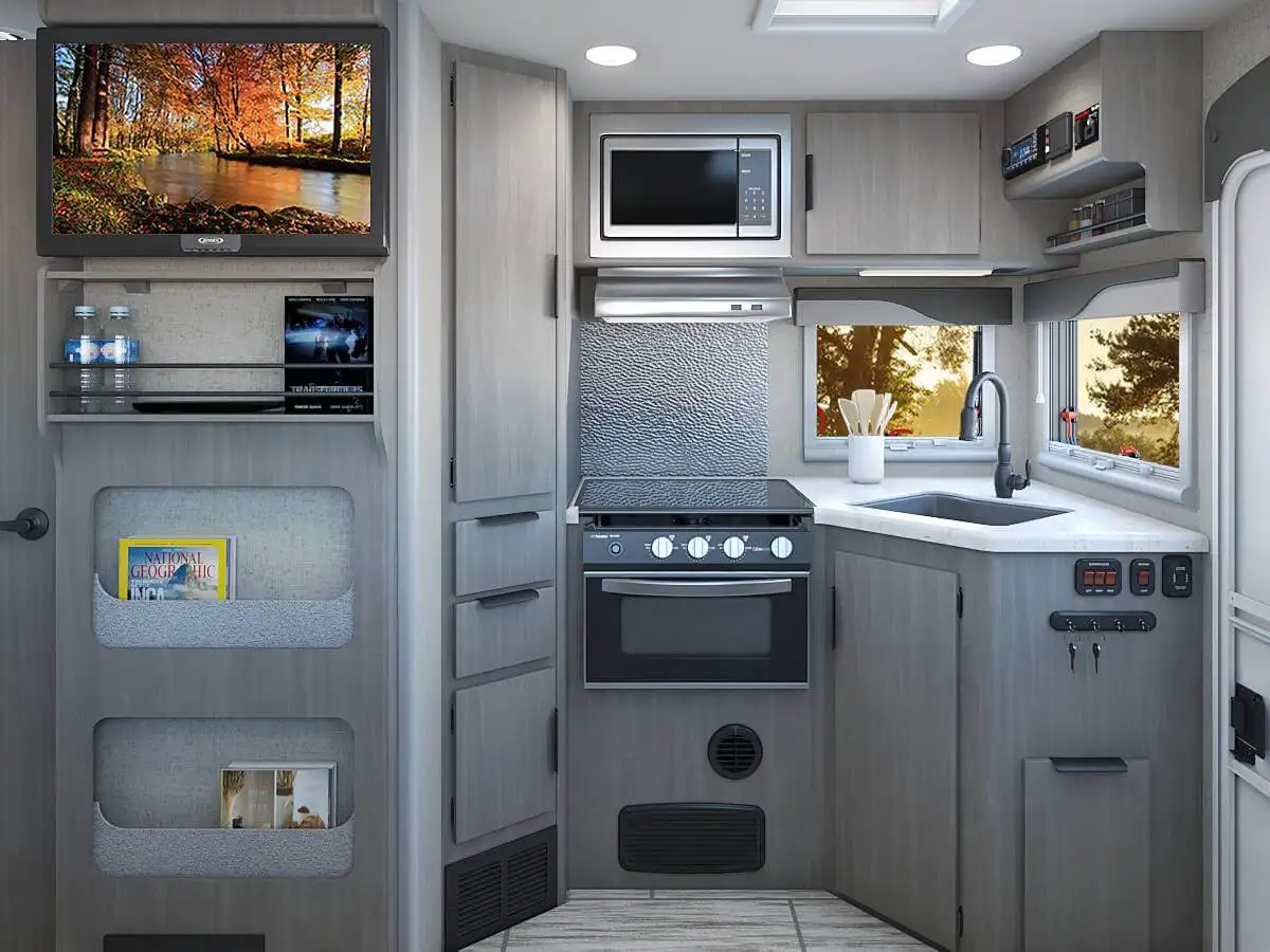 Ecocampor Dual Cab Hard Side Fiberglass Truck Bed Camper RV Caravan with Kitchen and Big Bed