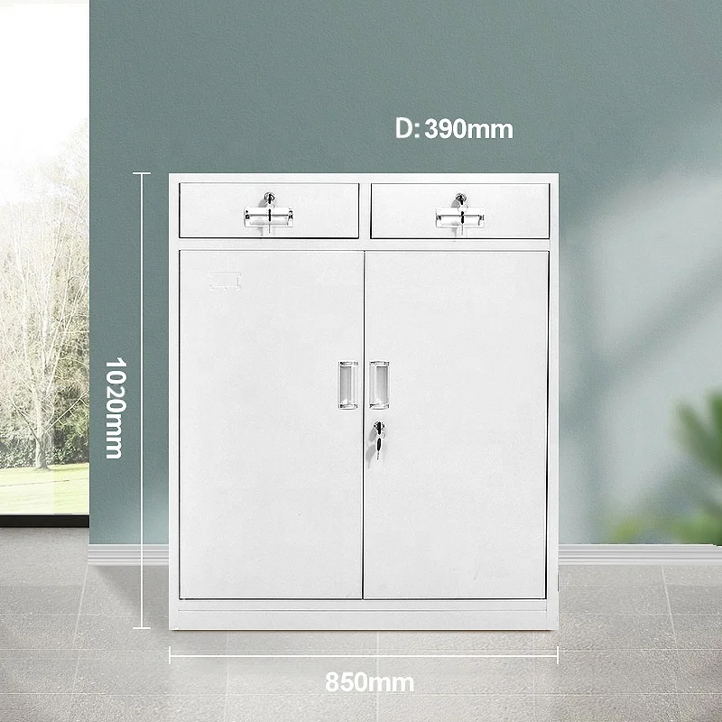 Customized Modern Design Durable Filing Cabinet 2 Door Office Metal Steel File Storage Cabinet