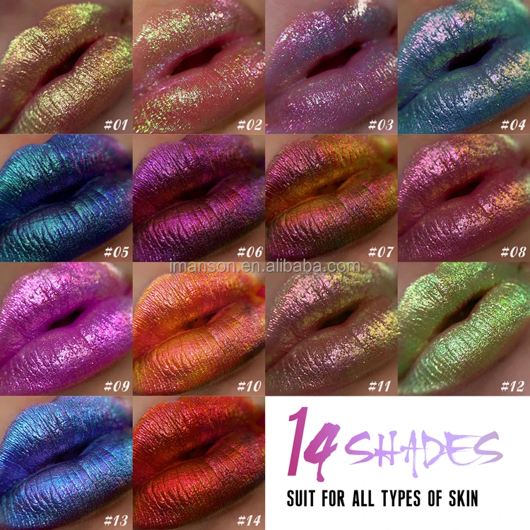 Private Label Cosmetics Color Changing Chameleon Lip Makeup Pink Green Duochrome Lipgloss