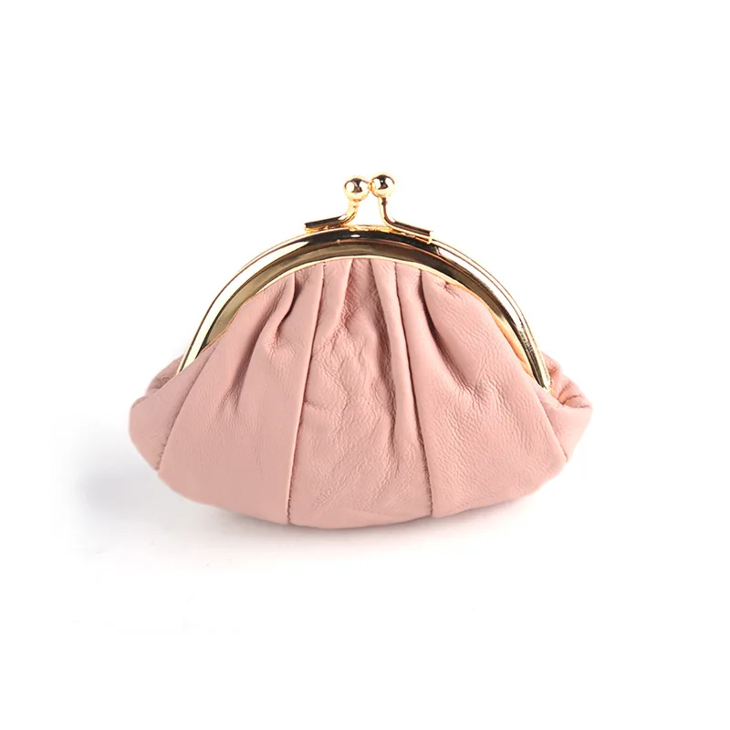 Custom Logo Handmade Cute Mini Wrist Ladies Purse Cluth Coin Pouch Wallet Leather Card Holder Kiss Lock Wallet