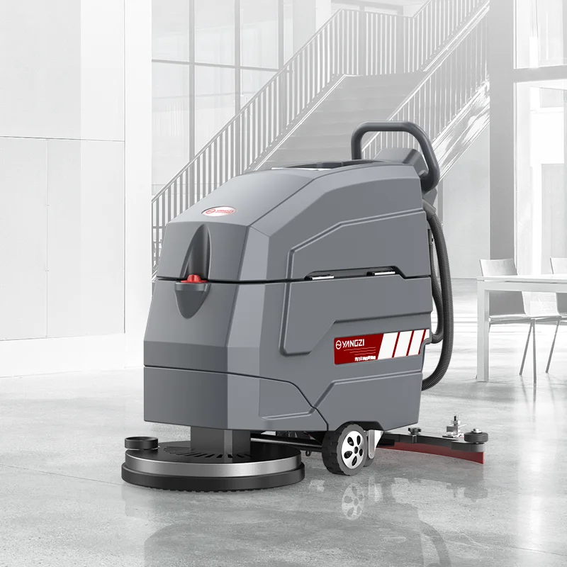 Auto Electric Cleaning Machine Walk Behind Floor Scrubber With Double Floating Ball Induction