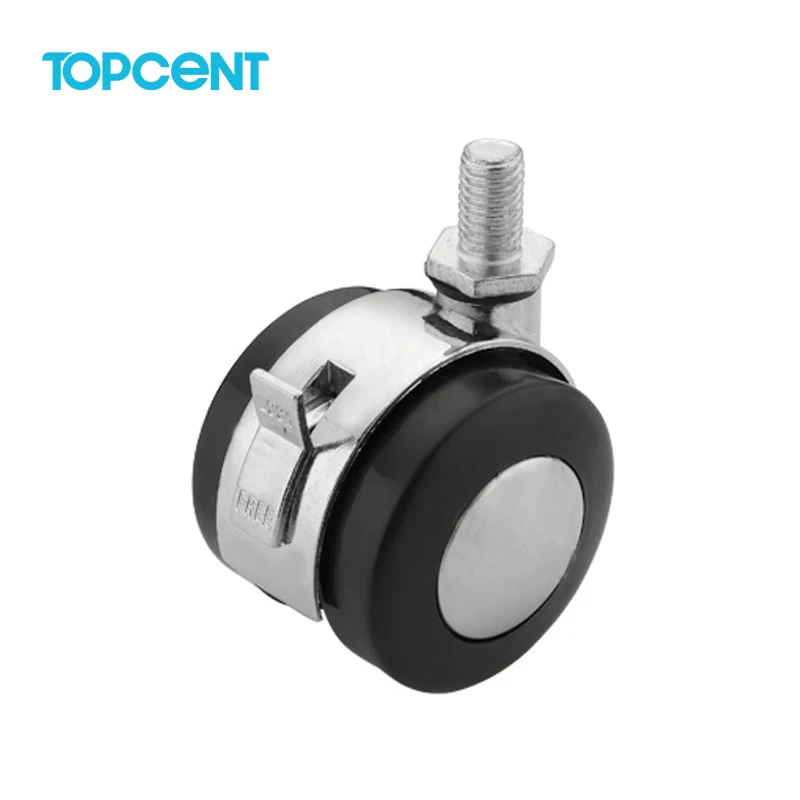 TOPCENT steel nylon zinc alloy 1.5  2 inch furniture casters heavy duty office chair caster wheels