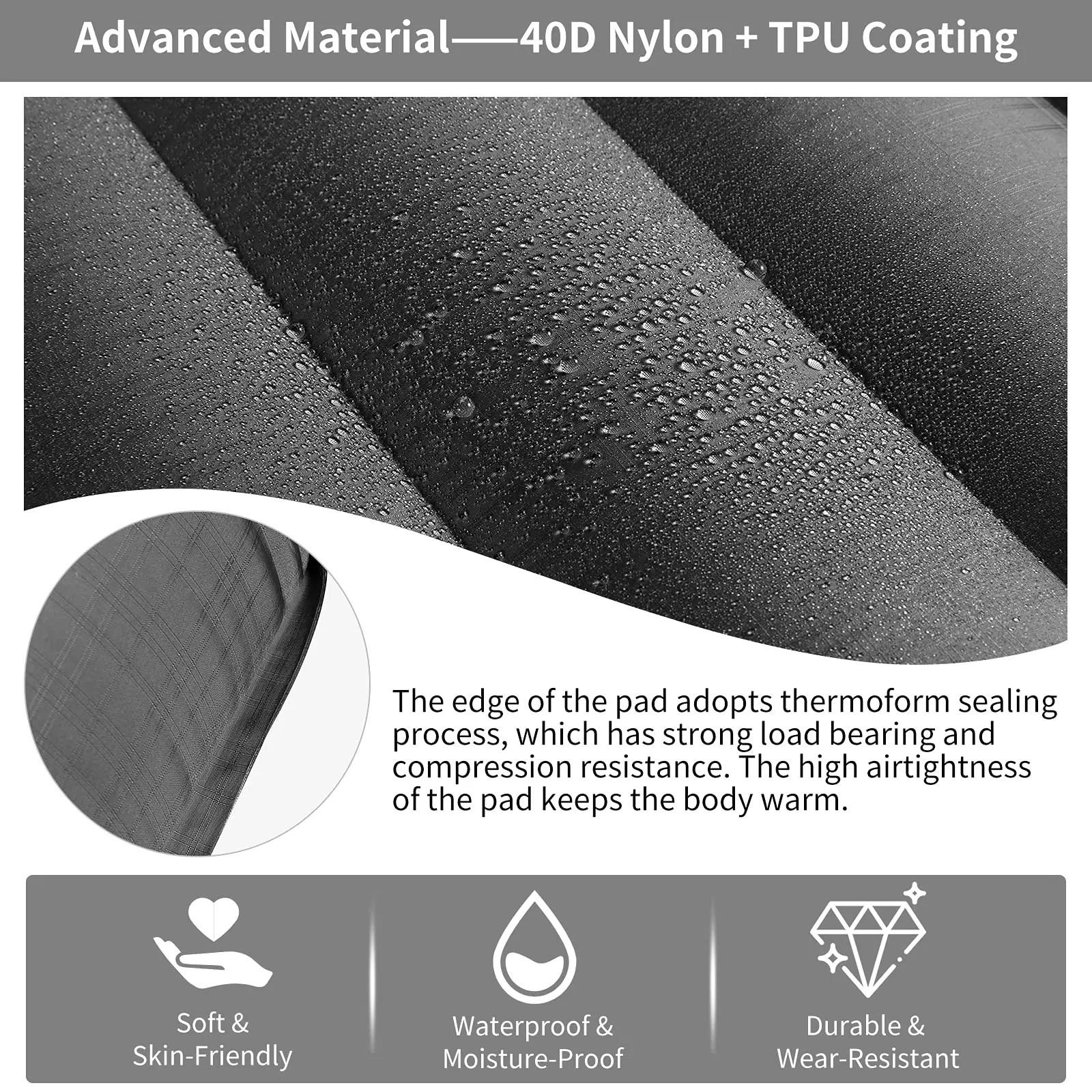 Туристический Самонадувающийся коврик с подушкой 13