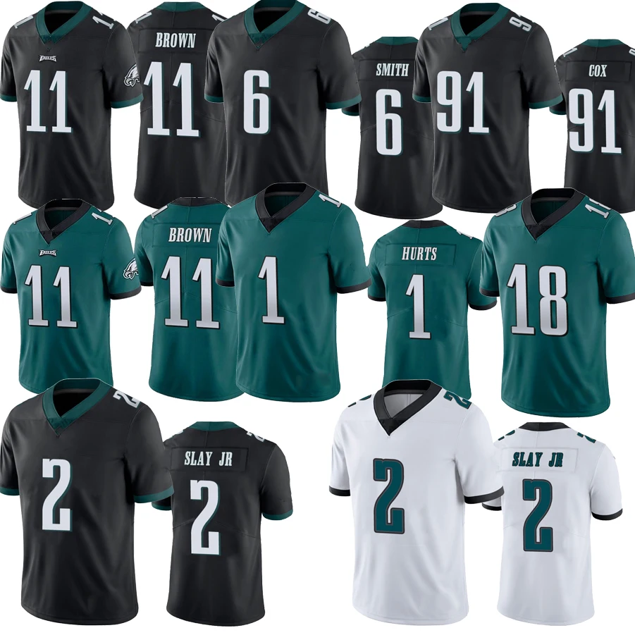 Мужская Филадельфия 1 Джален болит 2 Дариус slay jr 6 DeVonta Smith 11 A. J. Светлые волосы 18 jalen reagor Орел Велоспорт Джерси Стич S-5XL