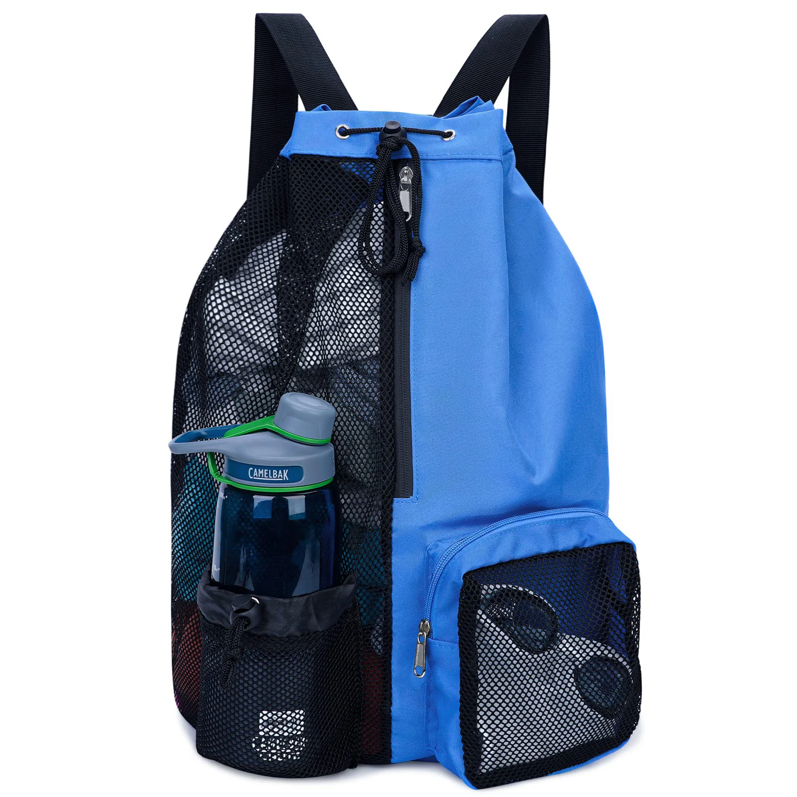 Beach Backpack Swim Bag Mesh Drawstring Swimming Waterproof Bag With Wet Pocket For Swimming Gym