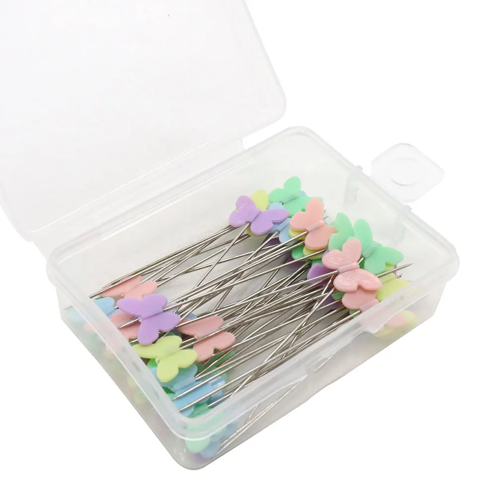 
100pcs 0.65*54mm Head Knitted Locating Pins Patchwork Sewing Pins Positioning Needle J0103 