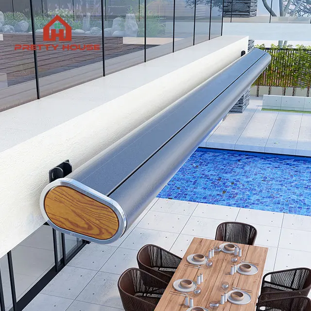 Outdoor Wall mounted Windproof Motorized Awning Full Cassette Retractable Awning with remote control