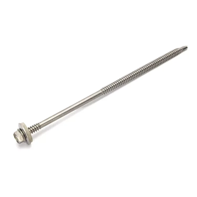 Carbon steel hex flange head self drilling screw with plastic washer