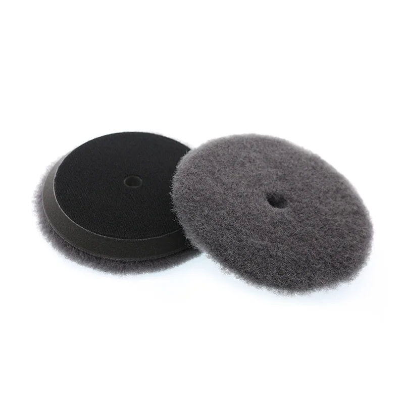 1000Sheep Effective polishing 5' backer 130mm heavy cutting polishing pads grey wool buffing pad for DA buffer
