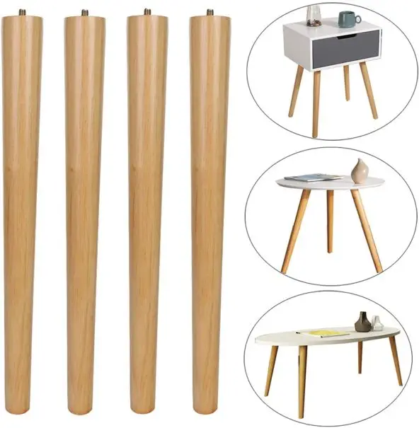 4pcs Lucite Sofa Legs Clear Round Furniture Legs Replacement with Metal Accessories Plastic Durable Modern Wooden Sofa Sofa Feet