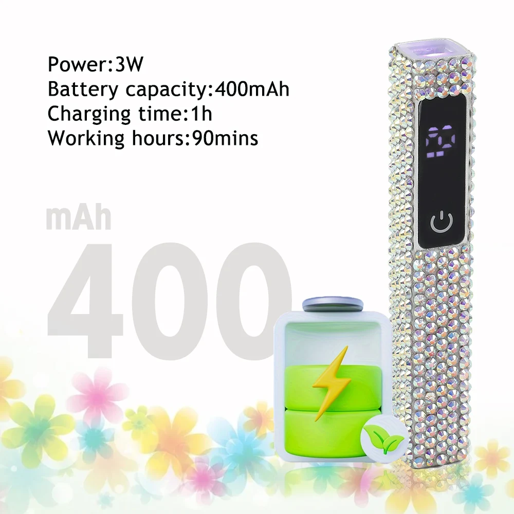 Handheld Diamonds Light LED Cordless Nail Dryer Lamp Portable USB Gel Curing Mini UV Nail Lamp