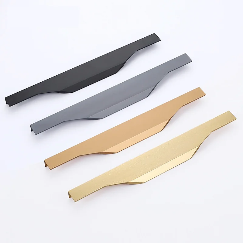 Cheap profile china wholesale cabinet handle golden furniture aluminum alloy simple hardware for wardrobe pulls bedroom