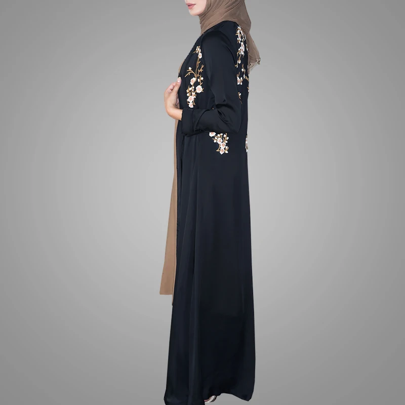 Pakistani Burqa Designs Latest Fashion Cardigan Embroidered Open Kimono Abaya Black Muslim Islamic  Long Clothes For Ladies