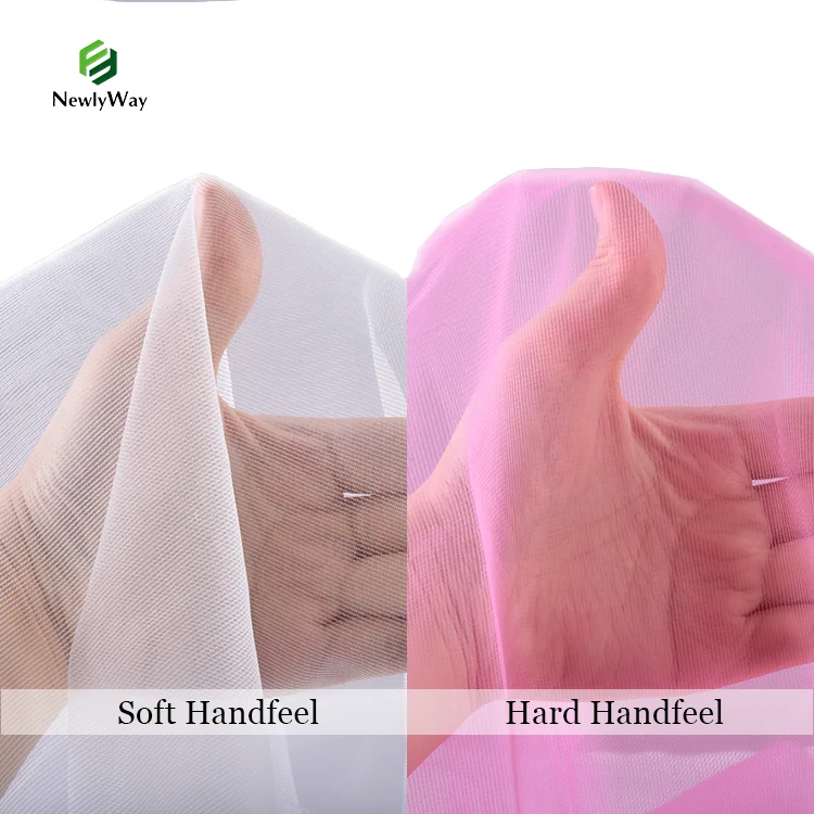 100% Polyester 20D Plain Warp Knitted Mesh Tulle Net Fabric Tulle for Dress Underwear Bra