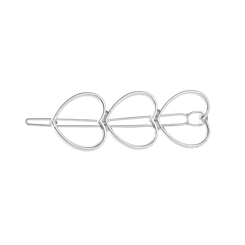 Korean Fashion Heart Metal Three Heart Hair Card Side Clip Manufacturers Direct Sales For Women Girls