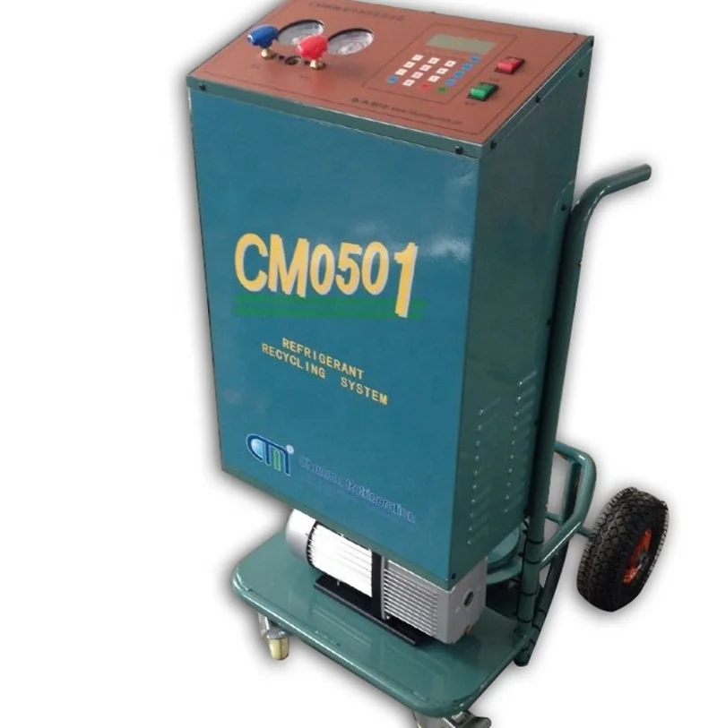 vehicle car ac refrigerant vapor recovery recharge machine oil less R407c R410a gas recovery charging machine