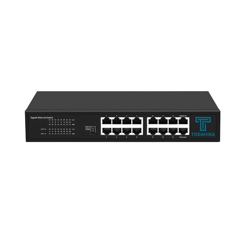 Unmanaged Ethernet Switch 16 x 10 100 1000Base T Port Desktop Type rack mount network switch