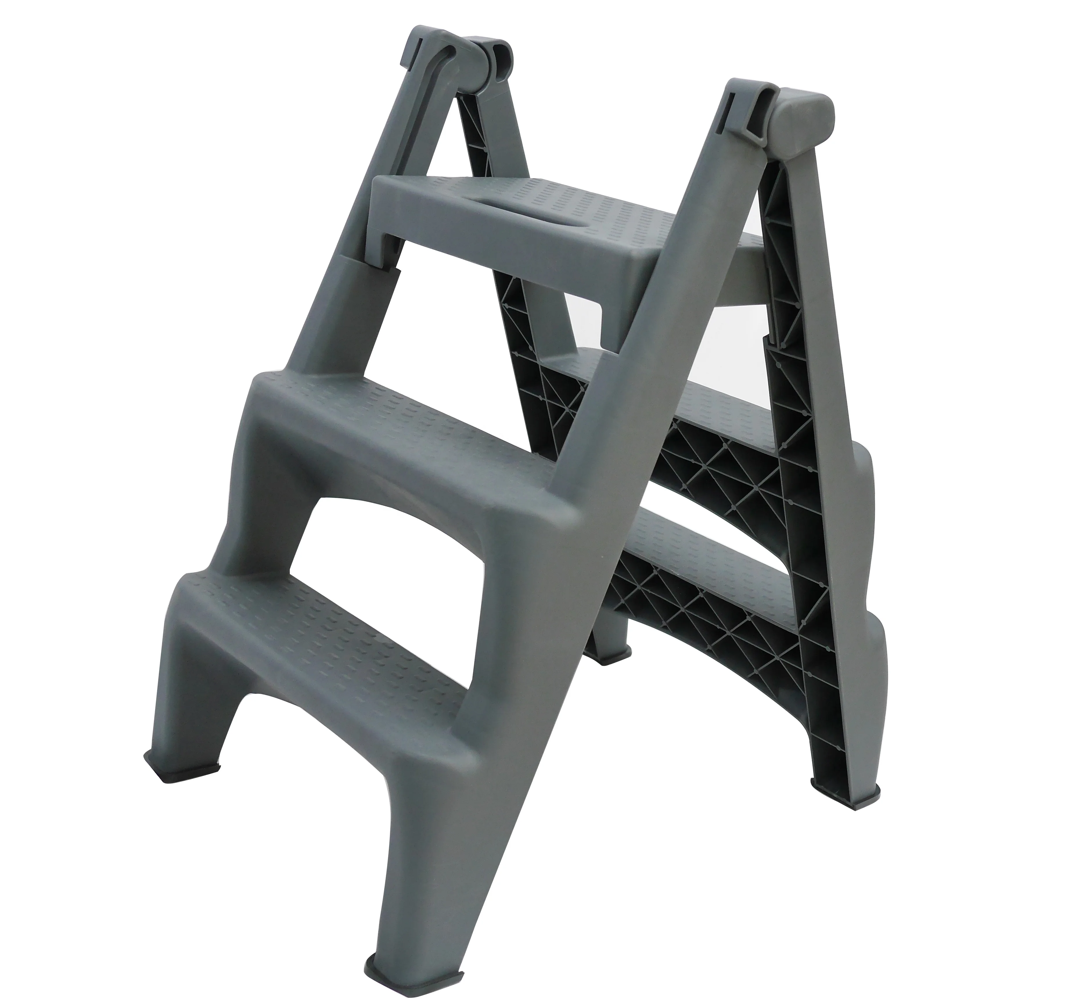 Color customized grey white  Two Step Durable Folding Plastic Ladder Step Stool